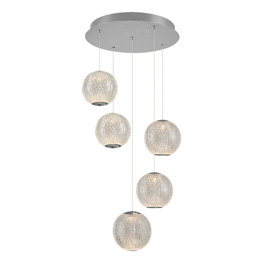 LED Luster na užetku CREMONA 5xLED/5W/230V 3000K matni krom