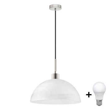 LED luster na vrvici 1xE27/60W/230V bela/črna
