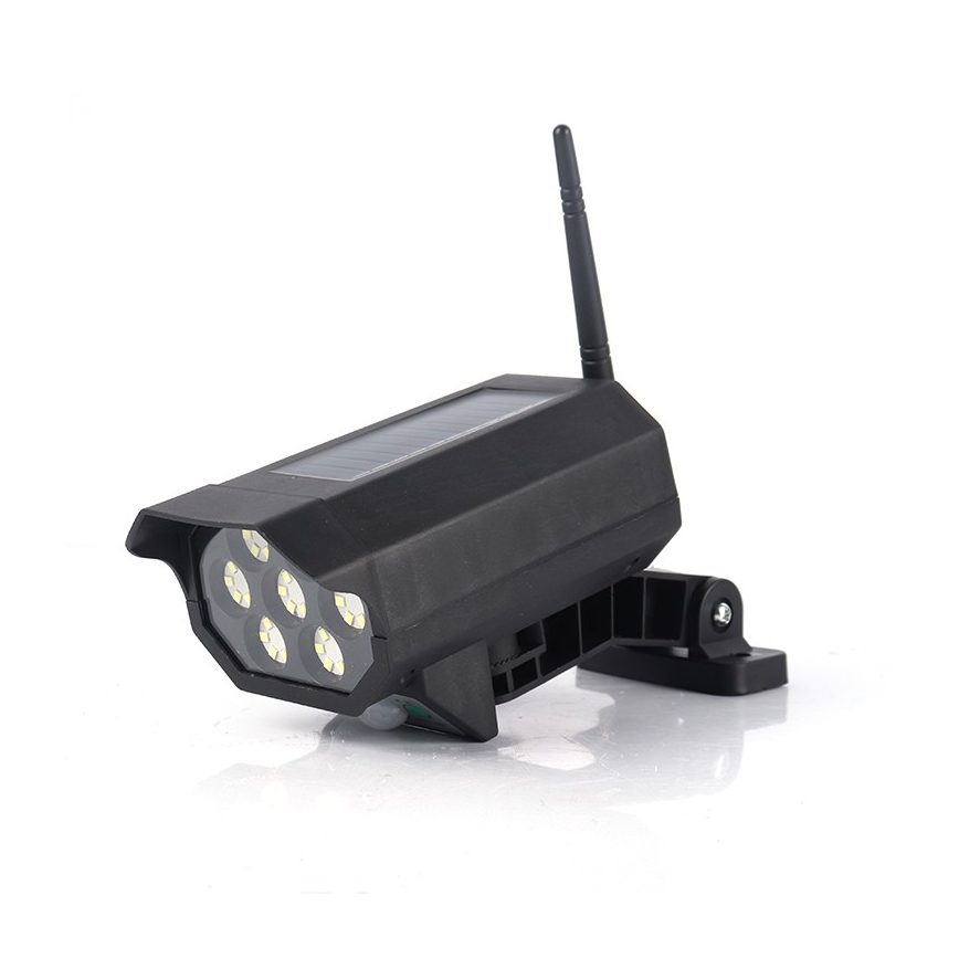 LED Maketa varnostne kamere s senzorjem in s solarnim panelom LED/5W/5,5V IP65 + Daljinski upravljalnik