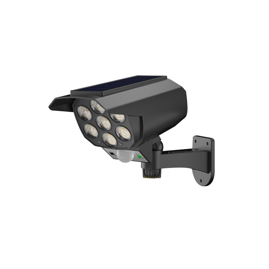 LED Maketa varnostne kamere s senzorjem in s solarnim panelom LED/5W/5,5V IP65 + Daljinski upravljalnik