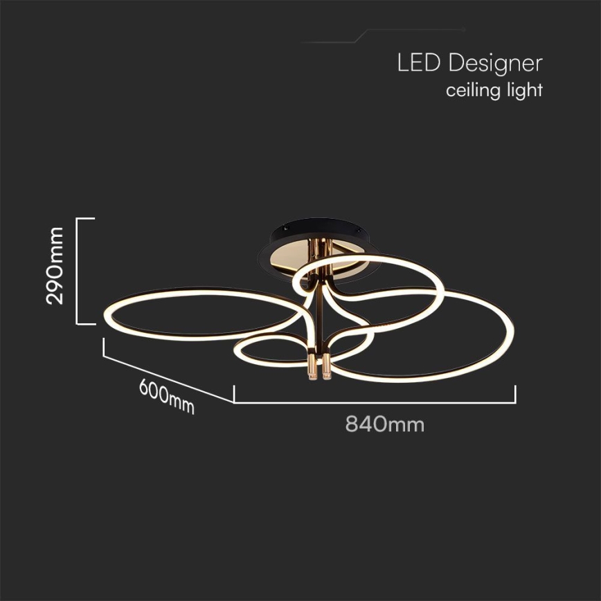LED Nadgradni lestenec LED/36W/230V 3000K