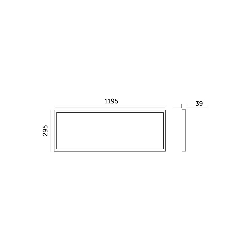 LED Nadgradni panel BRISBANE LED/36W/230V 4000K 29,5x119 cm črna
