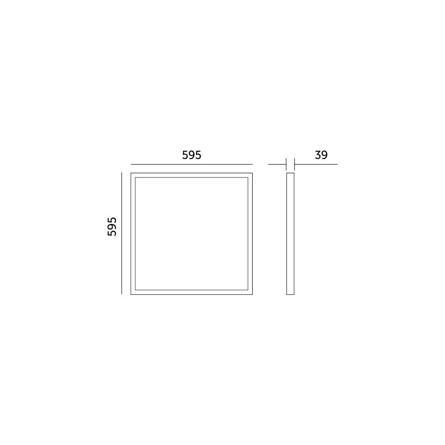 LED Nadgradni panel BRISBANE LED/36W/230V 4000K 59,5x59,5 cm črna