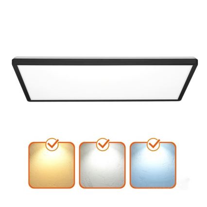 LED Nadgradni panel NIVERA LED/32W/230V IP54 3000/4000/6000K 29,5x59,5 cm črna