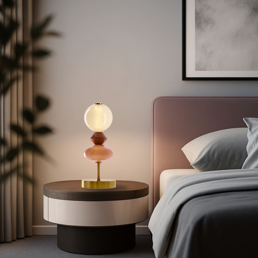 LED namizna svetilka FLORES LED/10W/230V zlata/oranžna/rjava