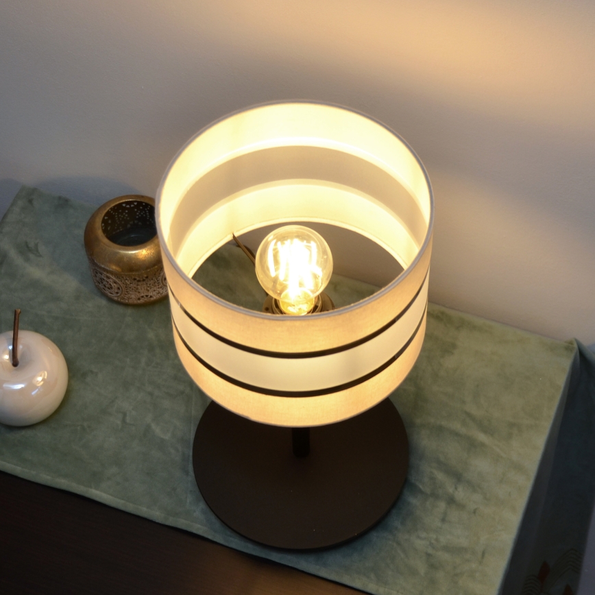 LED Namizna svetilka HELEN 1xE27/15W/230V krem barva/črna/zlata