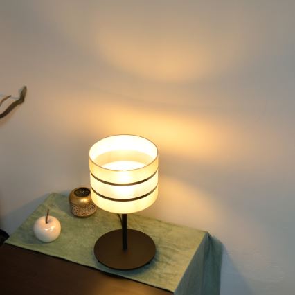 LED Namizna svetilka HELEN 1xE27/15W/230V krem barva/črna/zlata