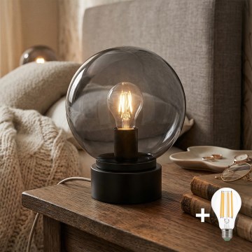 LED namizna svetilka JIMMY 1xE27/60W/230V antracit/dimna črna