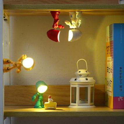 LED namizna svetilka LED/0,06W/3xLR41 robot rdeča