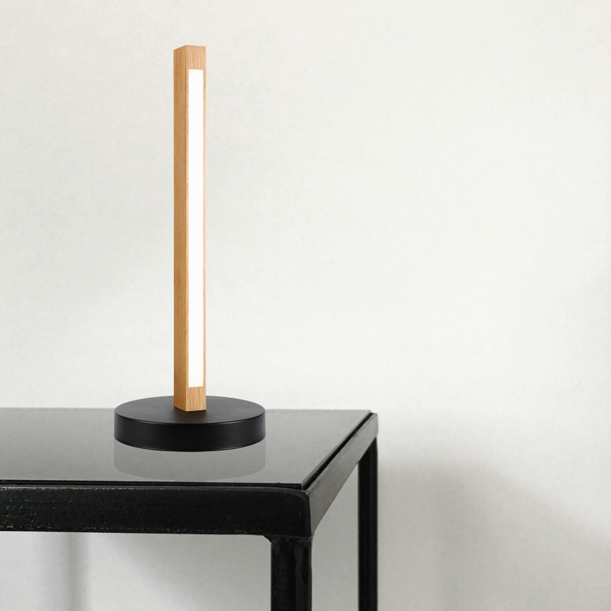 LED namizna svetilka VERDE LED/10W/230V 3000K hrast/črna