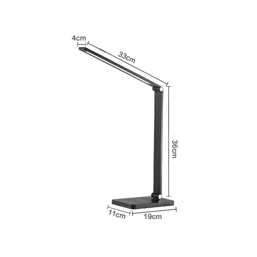 LED Namizna svetilka z brezžičnim polnilnikom LED/10W/230V 3000/4000/4500/5000/6000K mat krom