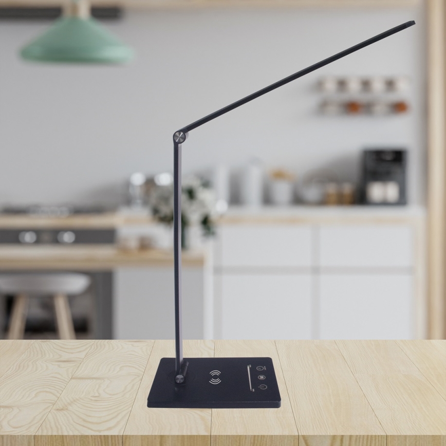 LED Namizna svetilka z brezžičnim polnjenjem VARIO LED/5W/230V 3000-6000K črna