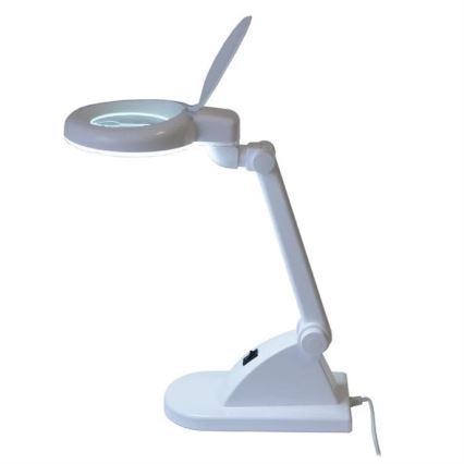 LED Namizna svetilka z lupo LED/6W/230V bela