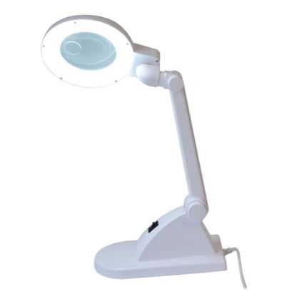 LED Namizna svetilka z lupo LED/6W/230V bela