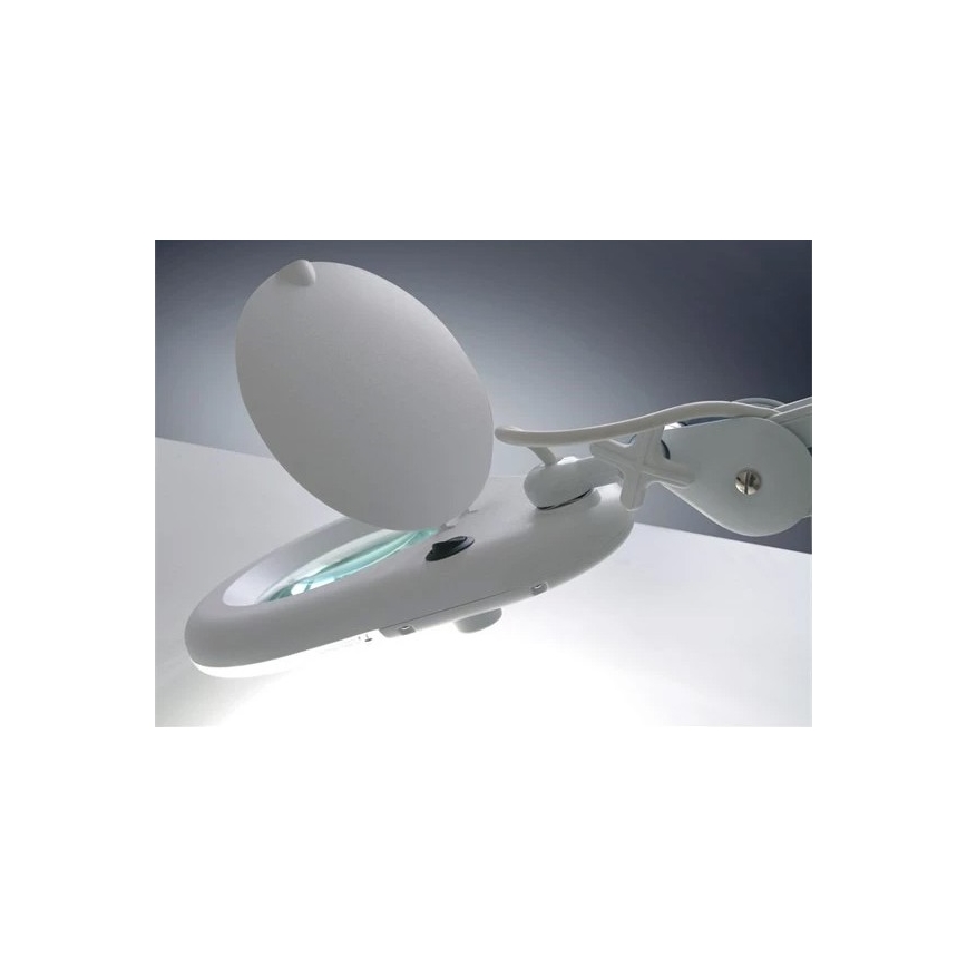 LED Namizna svetilka z lupo LED/9W/230V bela