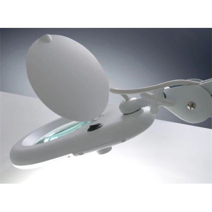 LED Namizna svetilka z lupo LED/9W/230V bela/sijajni krom