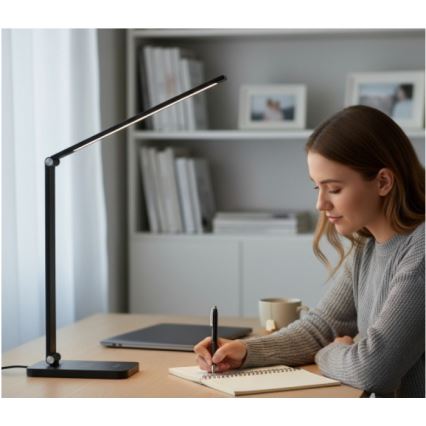 LED nastavljiva namizna svetilka z brezžičnim polnjenjem QI NOBLITE Q LED/7W/230V 3000/4000/6500K črna