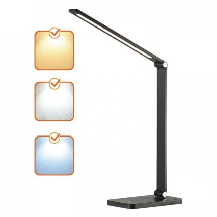 LED nastavljiva namizna svetilka z brezžičnim polnjenjem QI NOBLITE Q LED/7W/230V 3000/4000/6500K črna