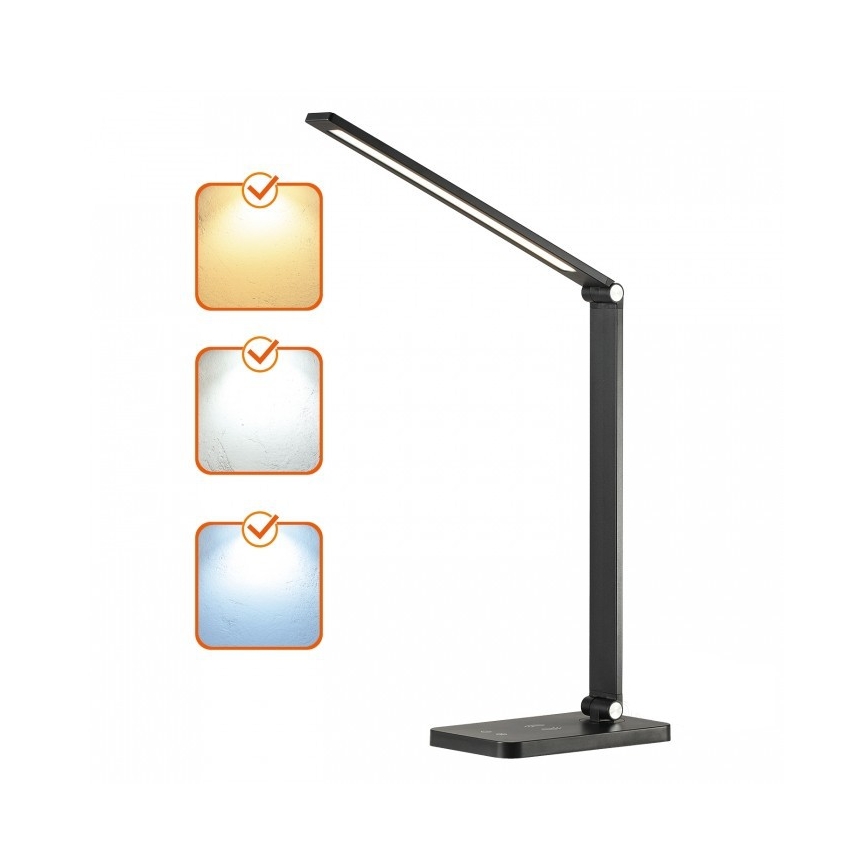 LED nastavljiva namizna svetilka z brezžičnim polnjenjem QI NOBLITE Q LED/7W/230V 3000/4000/6500K črna