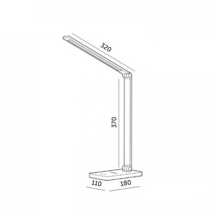 LED nastavljiva namizna svetilka z brezžičnim polnjenjem QI NOBLITE Q LED/7W/230V 3000/4000/6500K črna