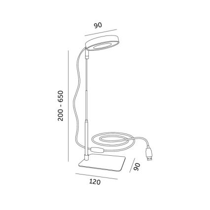 LED zatemnjevalna namizna svetilka za gojenje rastlin VERDI LED/5W/5V 1300K CRI 95 bela