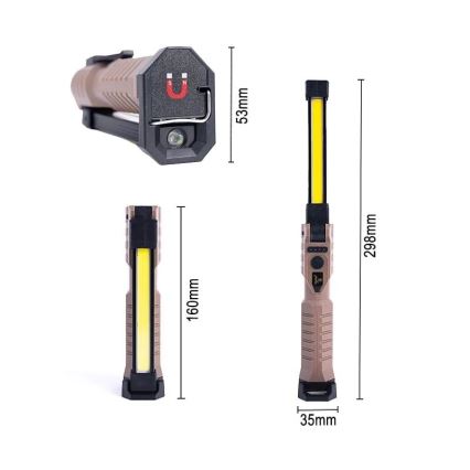 LED Zatemnitvena polnilna delo svetilka s funkcijo power bank LED/4W/5V IPX4 600 sijajni 2000 mAh