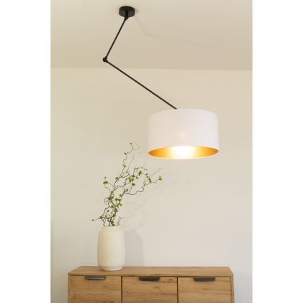 LED nastavljiv lestenec na drogu GORTA 1xE27/60W/230V bela/zlata