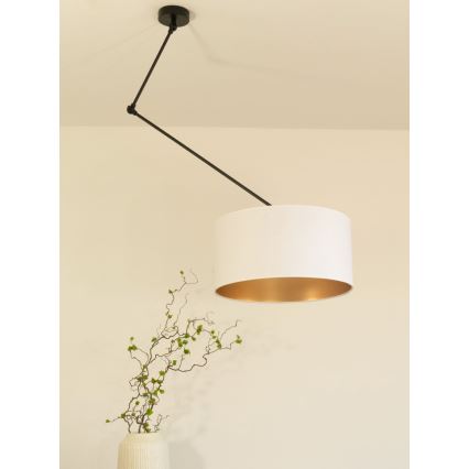 LED nastavljiv lestenec na drogu GORTA 1xE27/60W/230V bela/zlata