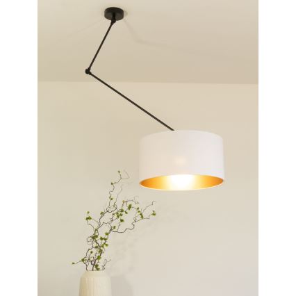 LED nastavljiv lestenec na drogu GORTA 1xE27/60W/230V bela/zlata