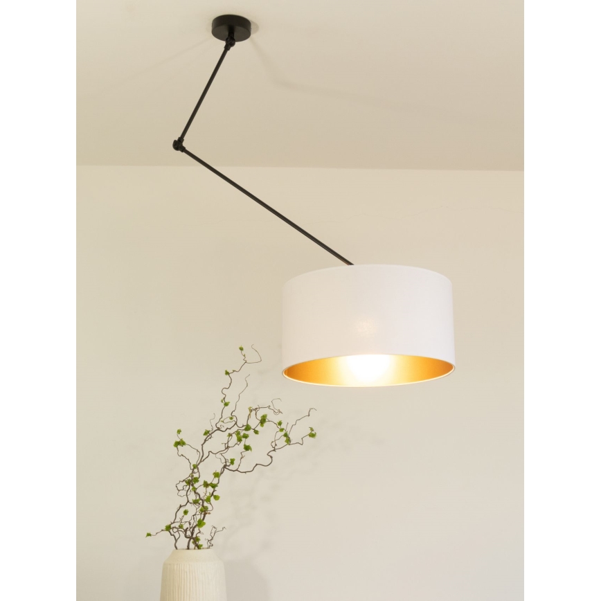 LED nastavljiv lestenec na drogu GORTA 1xE27/60W/230V bela/zlata