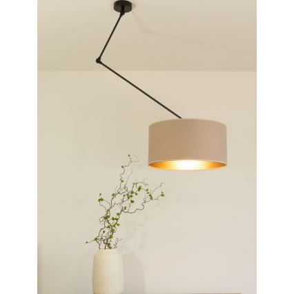 LED nastavljiv lestenec na drogu GORTA 1xE27/60W/230V bež/zlata