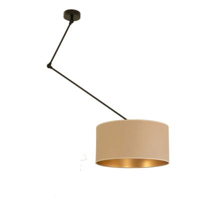 LED nastavljiv lestenec na drogu GORTA 1xE27/60W/230V bež/zlata