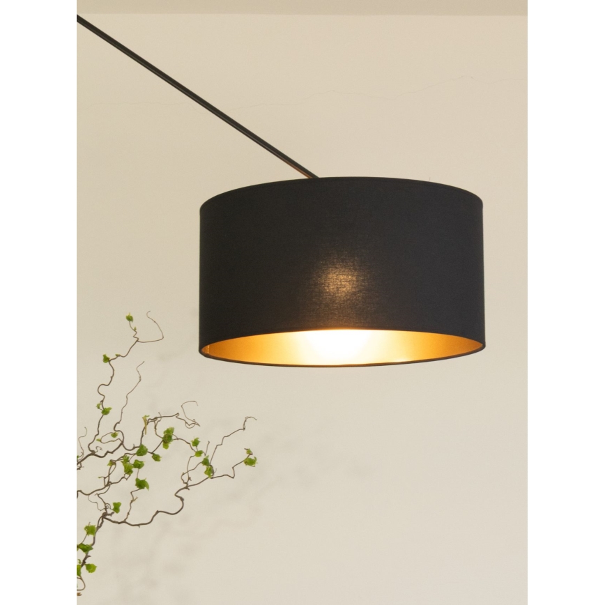 LED nastavljiv lestenec na drogu GORTA 1xE27/60W/230V črna/zlata