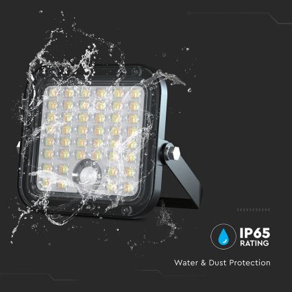 LED zatemnitveni solarni reflektor s senzorjem LED/10W/3,7V 4000/6000K IP65 3600 mAh + daljinski upravljalnik