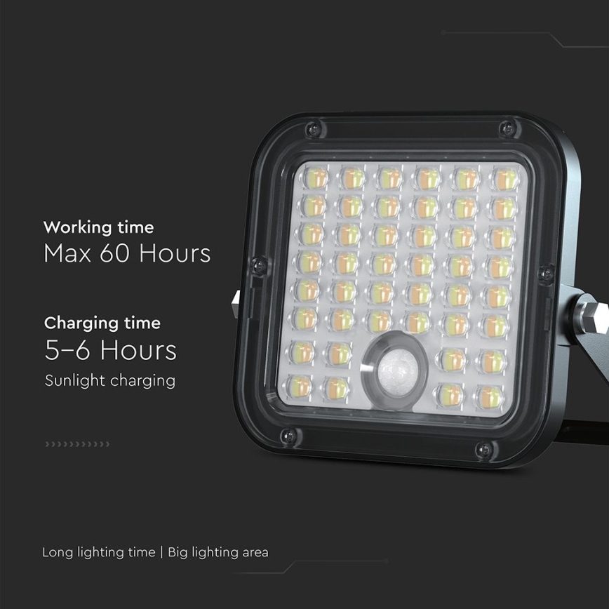 LED zatemnitveni solarni reflektor s senzorjem LED/10W/3,7V 4000/6000K IP65 3600 mAh + daljinski upravljalnik