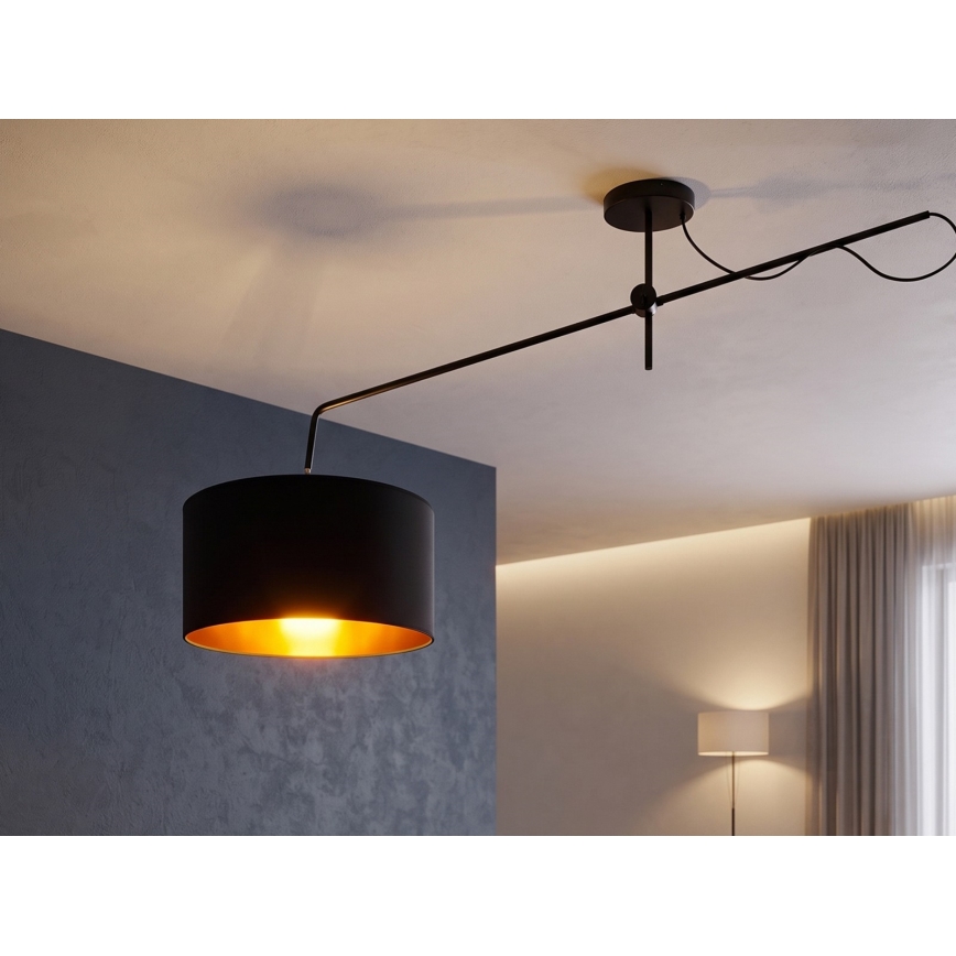LED nastavljiv stropni lestenec VENICE 1xE27/60W/230V črna/zlata