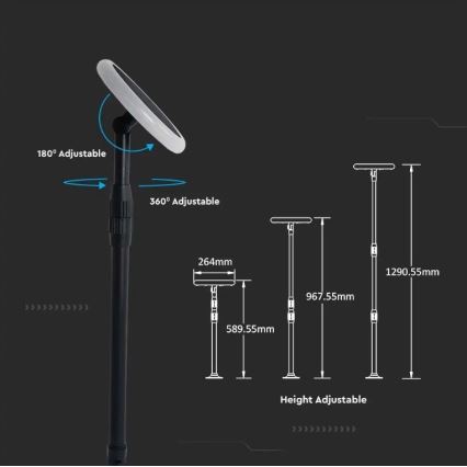 LED Nastavljiva solarna svetilka GARDEN LED/8W/5V 60-129 cm 4000K IP65