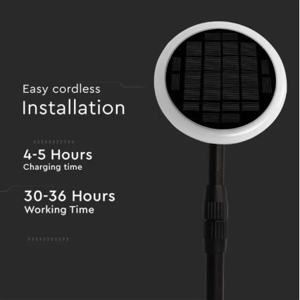 LED Nastavljiva solarna svetilka GARDEN LED/8W/5V 60-129 cm 4000K IP65