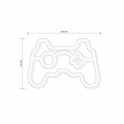 LED Neonska stenska dekoracija GAME LED/3W/3xAA USB modra