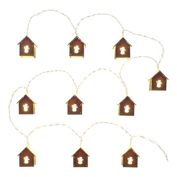 LED niz, 10 LED, napajanje 2×AA, dolžina 2,3 m, topla bela