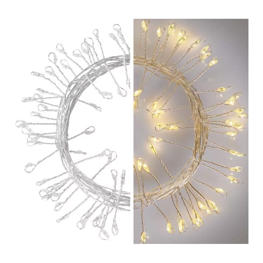 LED  niz 100xLED/3xAA 2,7m topla bela