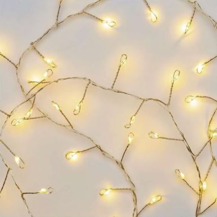 LED  niz 100xLED/3xAA 2,7m topla bela