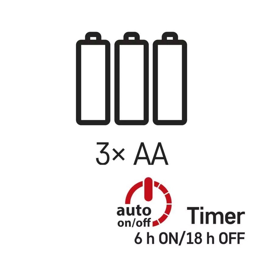 LED  niz 100xLED/3xAA 2,7m topla bela