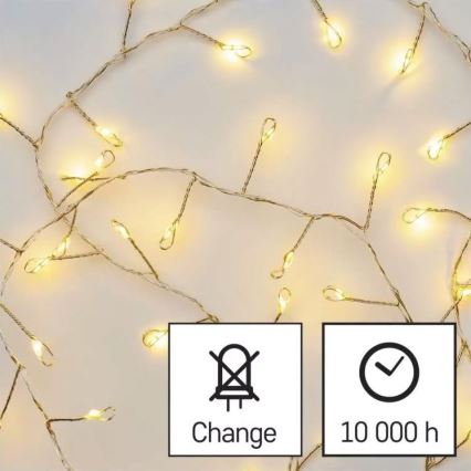 LED  niz 100xLED/3xAA 2,7m topla bela