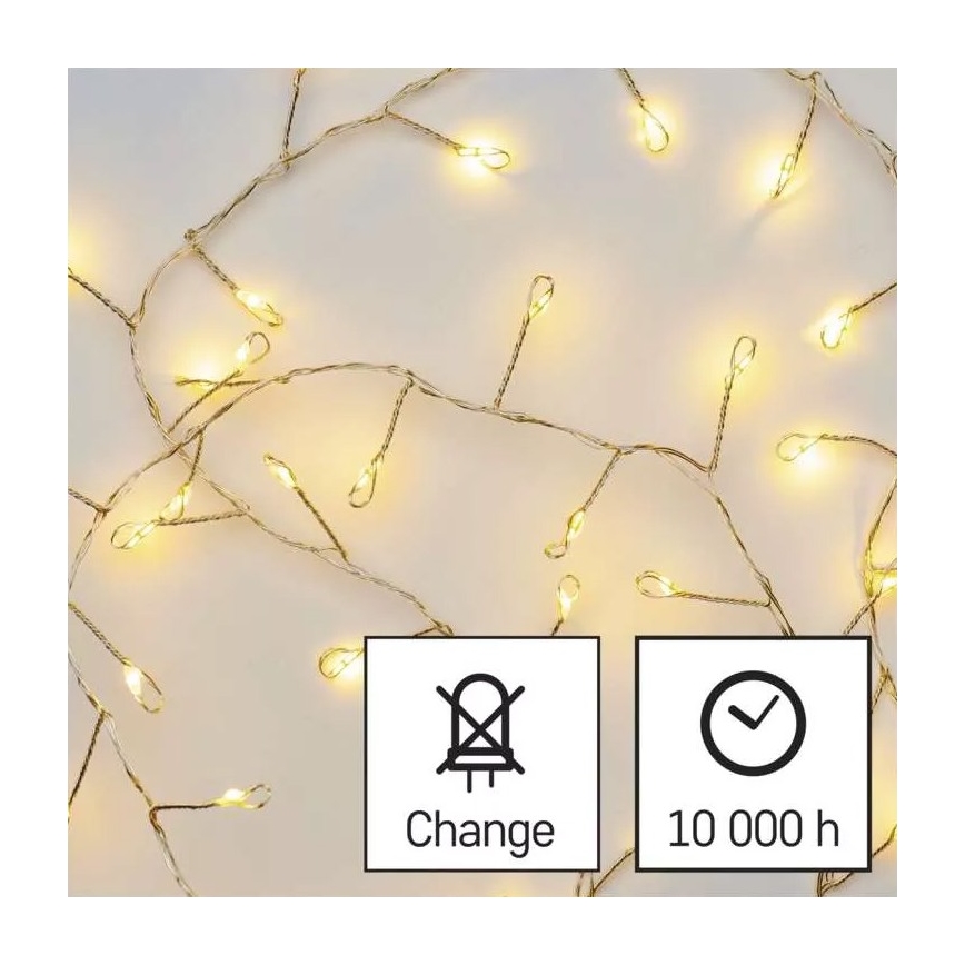 LED  niz 100xLED/3xAA 2,7m topla bela