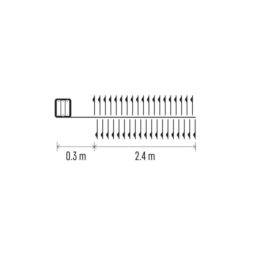 LED  niz 100xLED/3xAA 2,7m topla bela