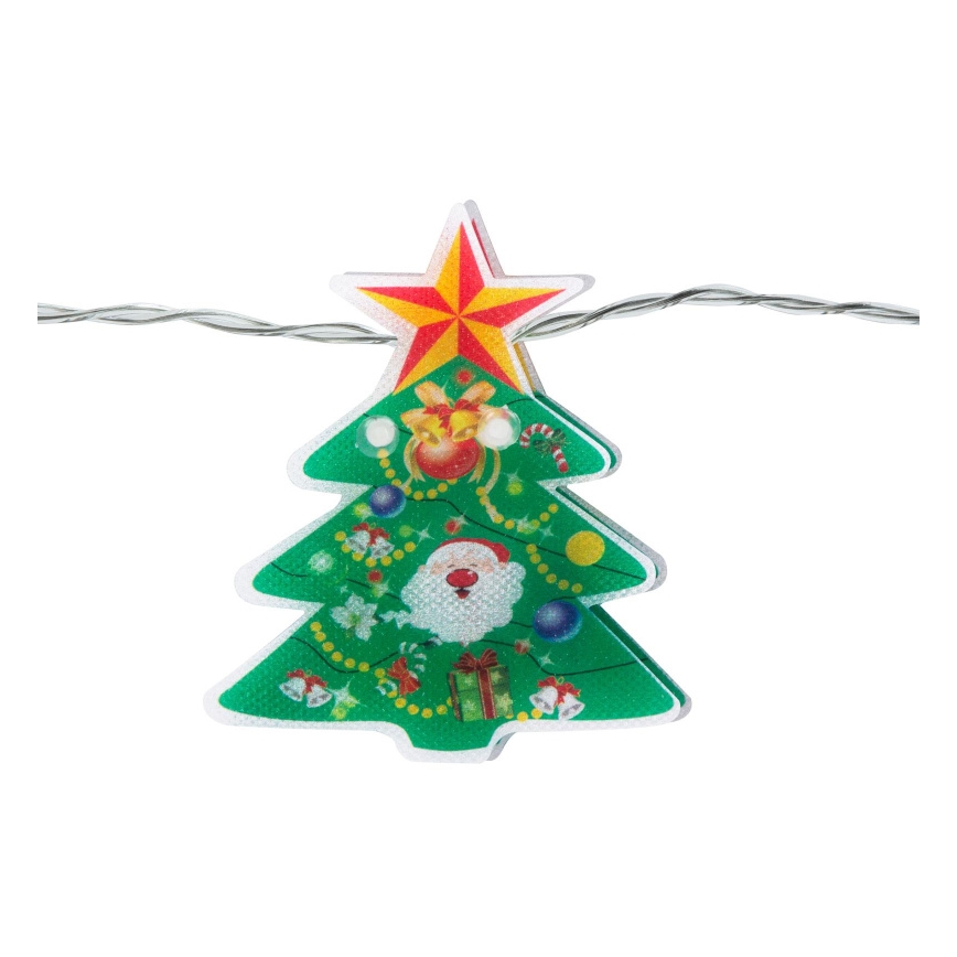 LED niz 10xLED/2xAA 1,35 m topla bela za božično jelko