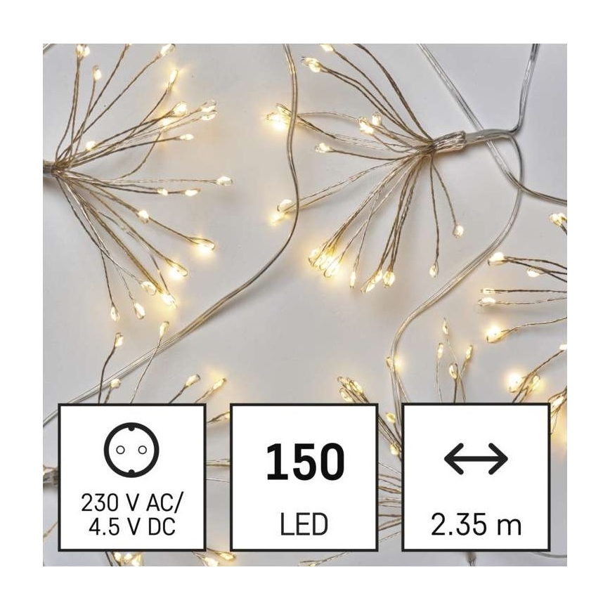 LED niz 150 LED/5,35 m, topla bela
