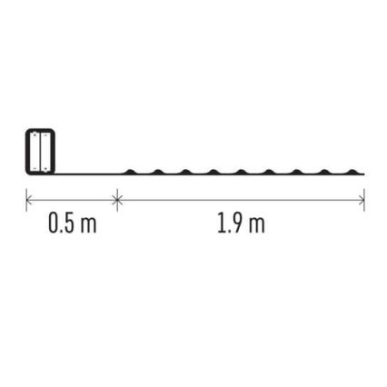 LED niz 20xLED/2,4m topla bela