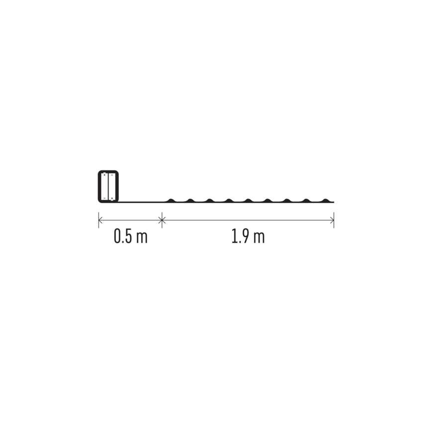 LED niz 20xLED/2,4m topla bela